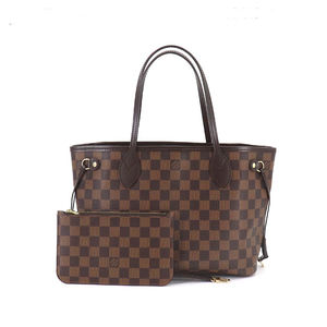 Louis Vuitton Damier Neverfull PM Tote Bag Brown Gold Hardware
